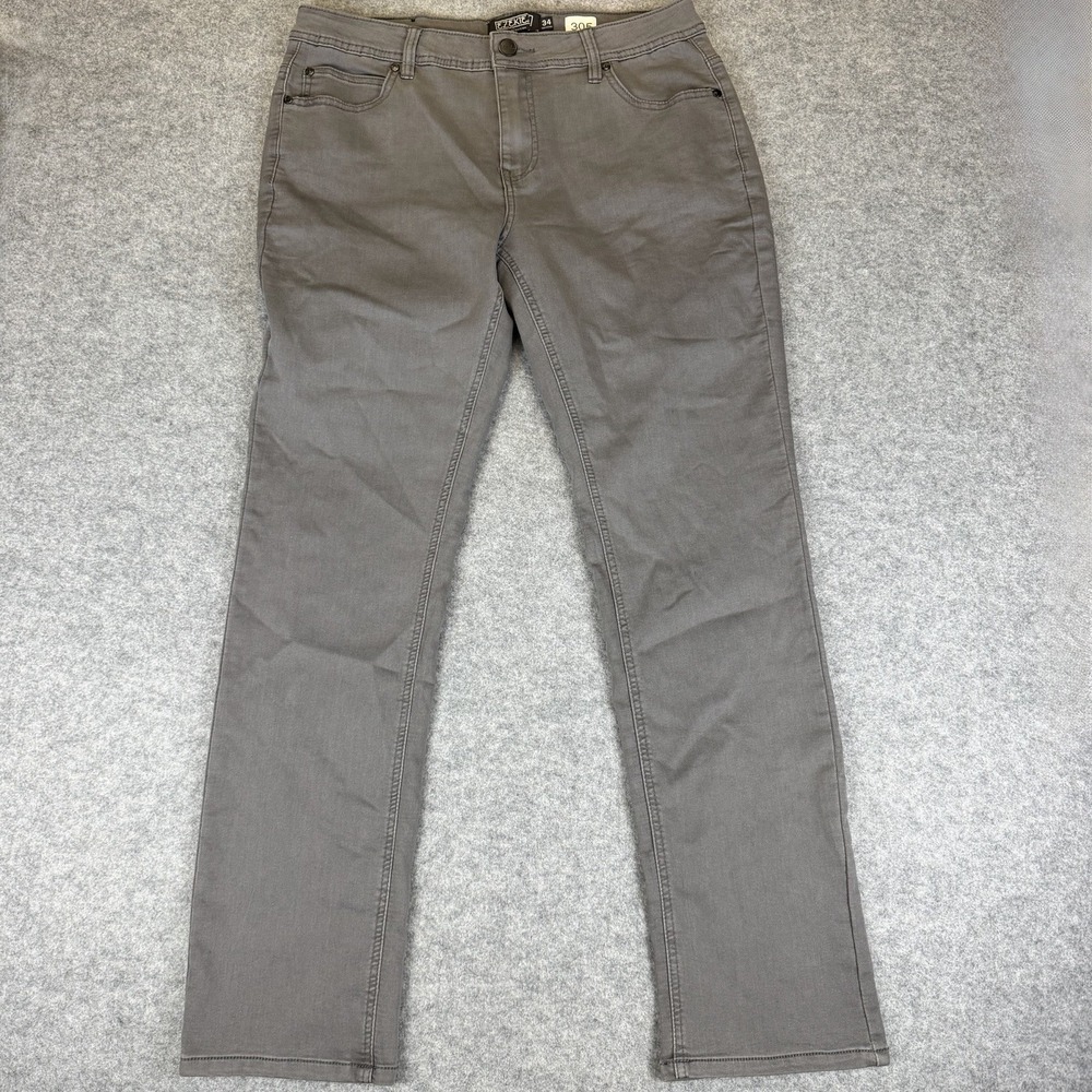 Ezekiel 305 Chopper Jeans Mens 34 Gray Brown Slim Fit Canvas Moto Skater Denim - Picture 1 of 6